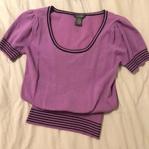 Kate Landry purple puff sleeve top. Size M